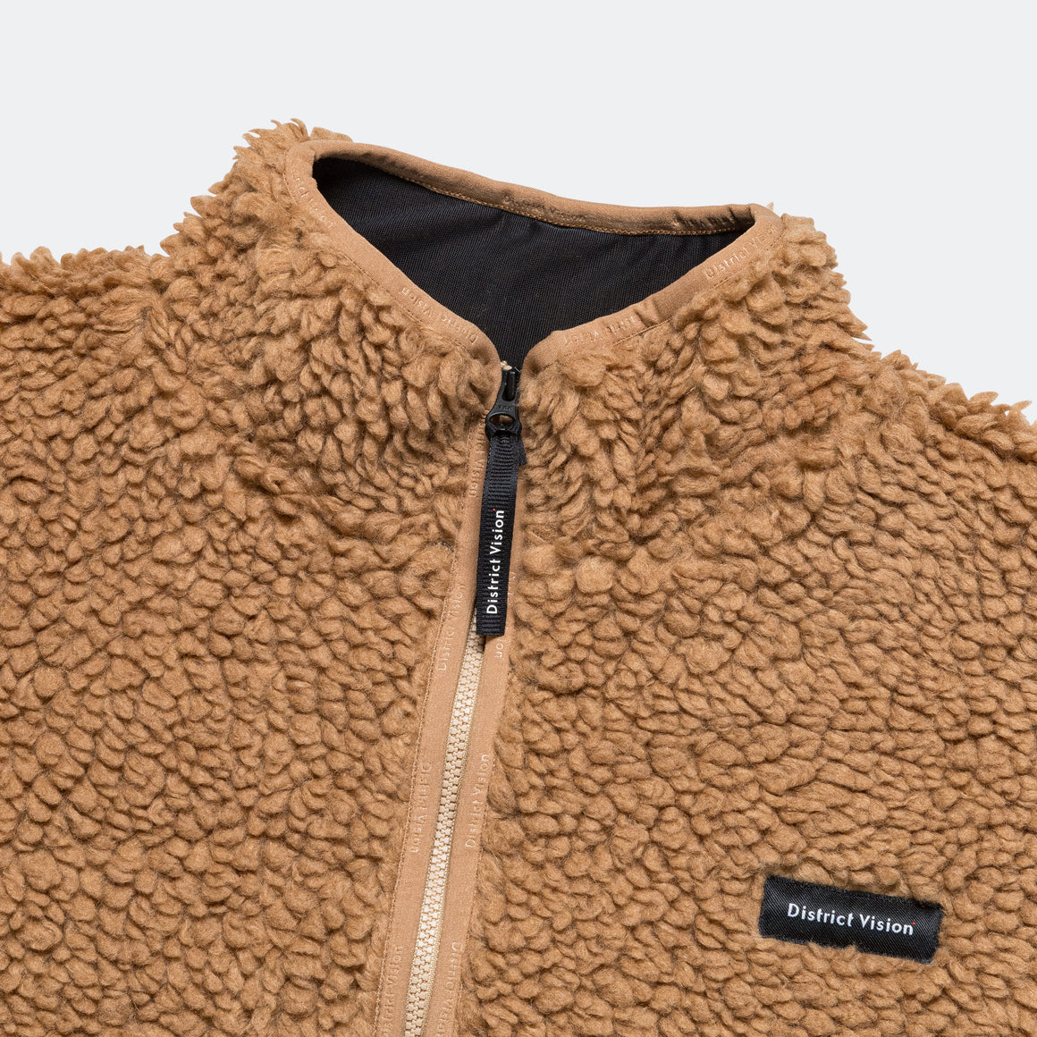 District Vision - Mens Heavyweight Half-Zip Pile Fleece - Sand - Up There Athletics