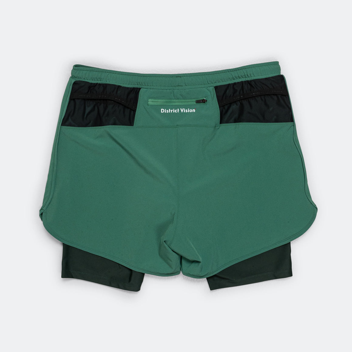 District Vision - Mens Layered Pocketed Trail Shorts - Pine - Up There Athletics