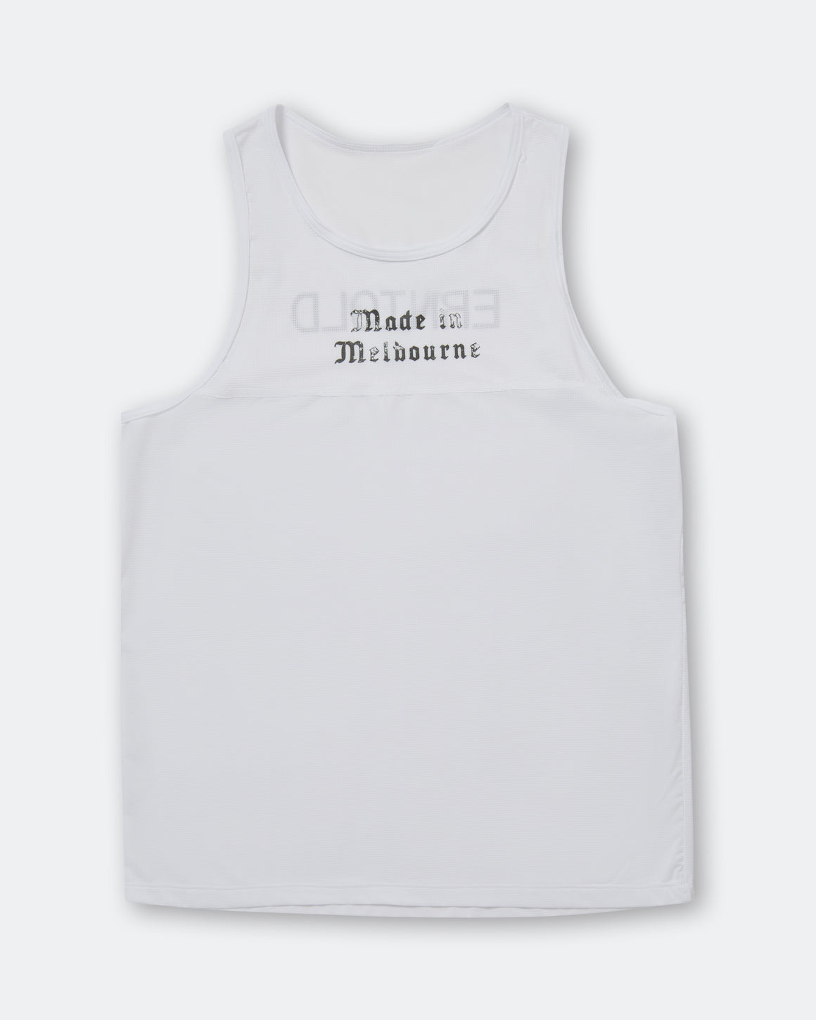 Erniold - Mens Race Singlet Melbourne - White - Up There Athletics
