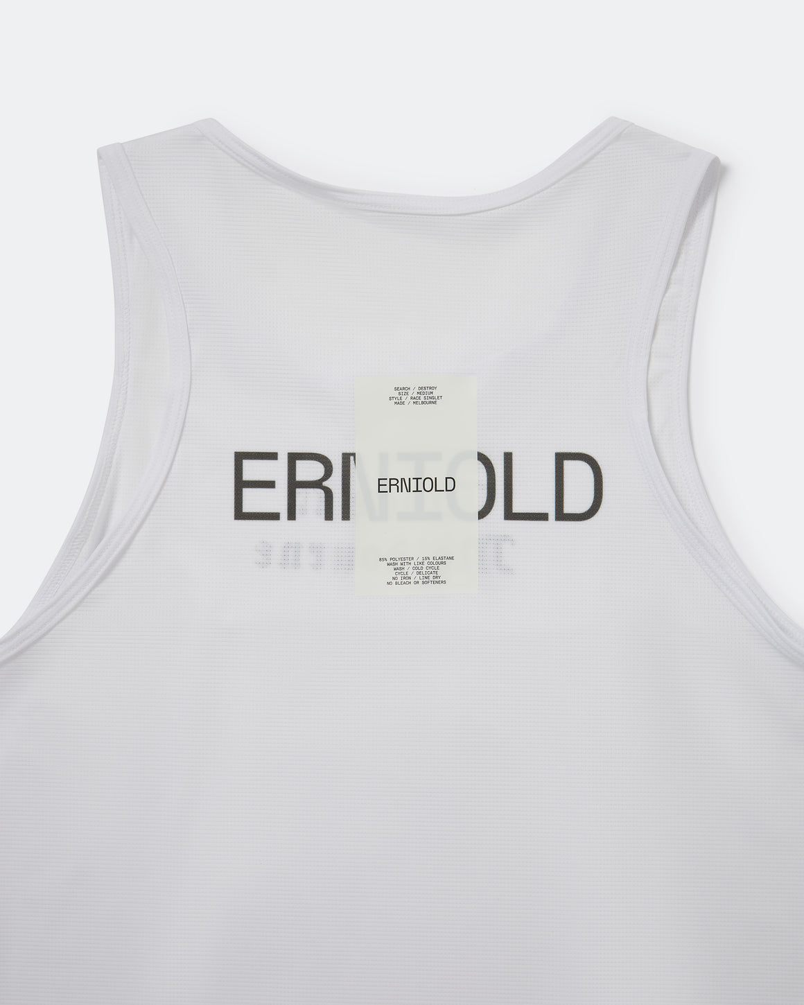 Erniold - Mens Race Singlet Melbourne - White - Up There Athletics