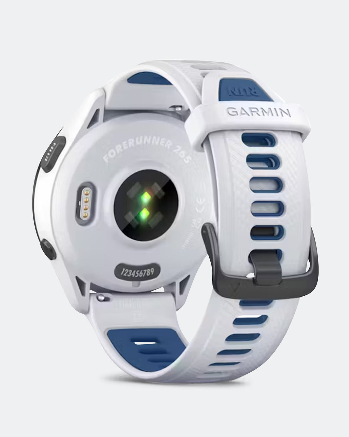Garmin - Forerunner 265 - Black Bezel w/Whitestone Case & Whitestone/Tidal Blue Silicone Band - Up There Athletics
