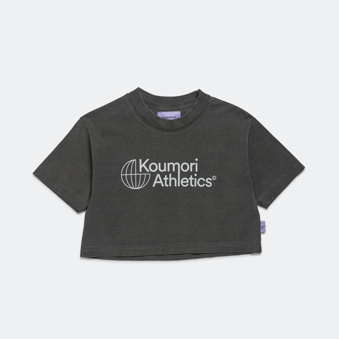 Hermanos Koumori - Womens Koumori Athletics Cropped T-Shirt - Washed Black - Up There Athletics