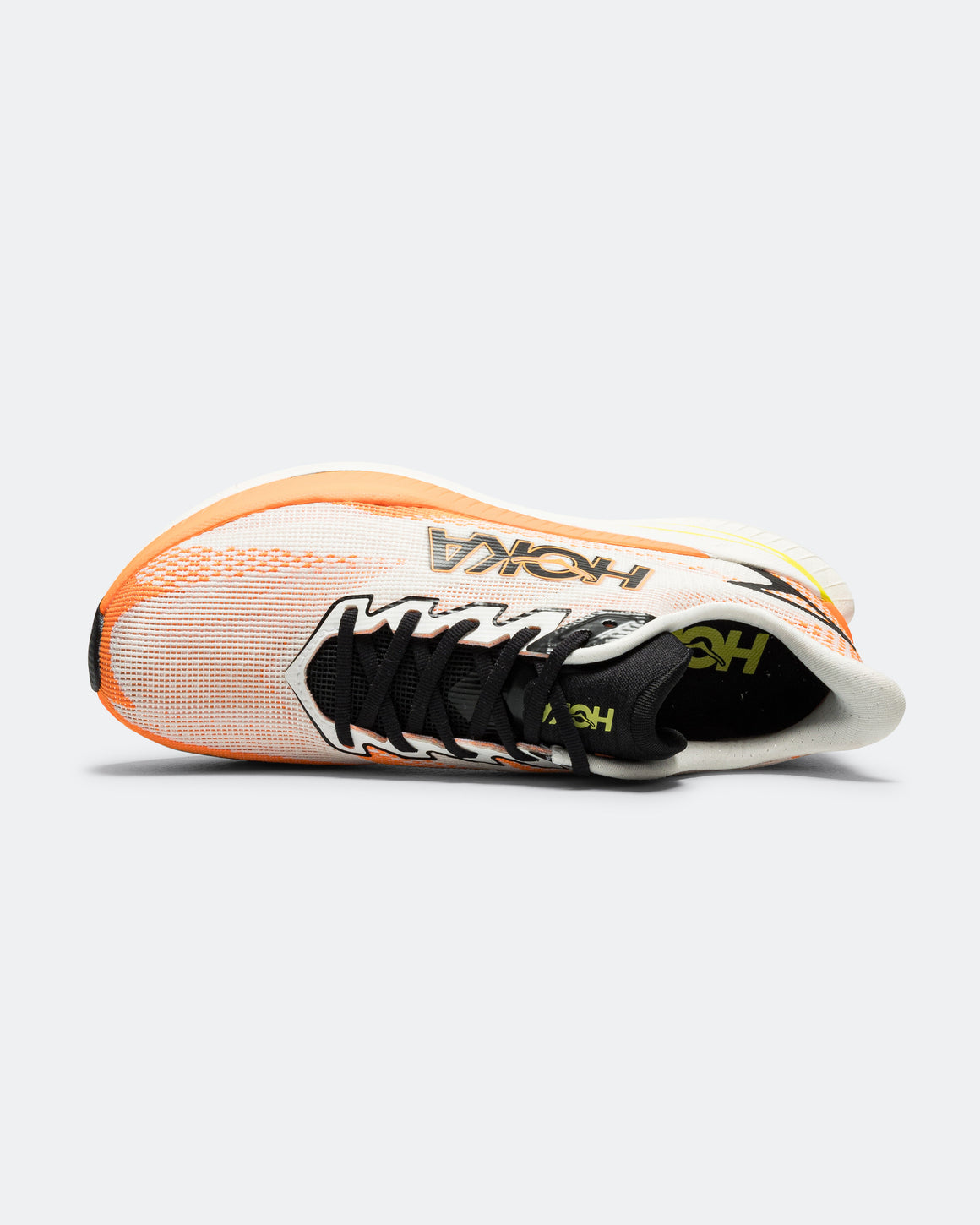 HOKA - Mens Mach X 3 - White/Neon Tangerine - Up There Athletics