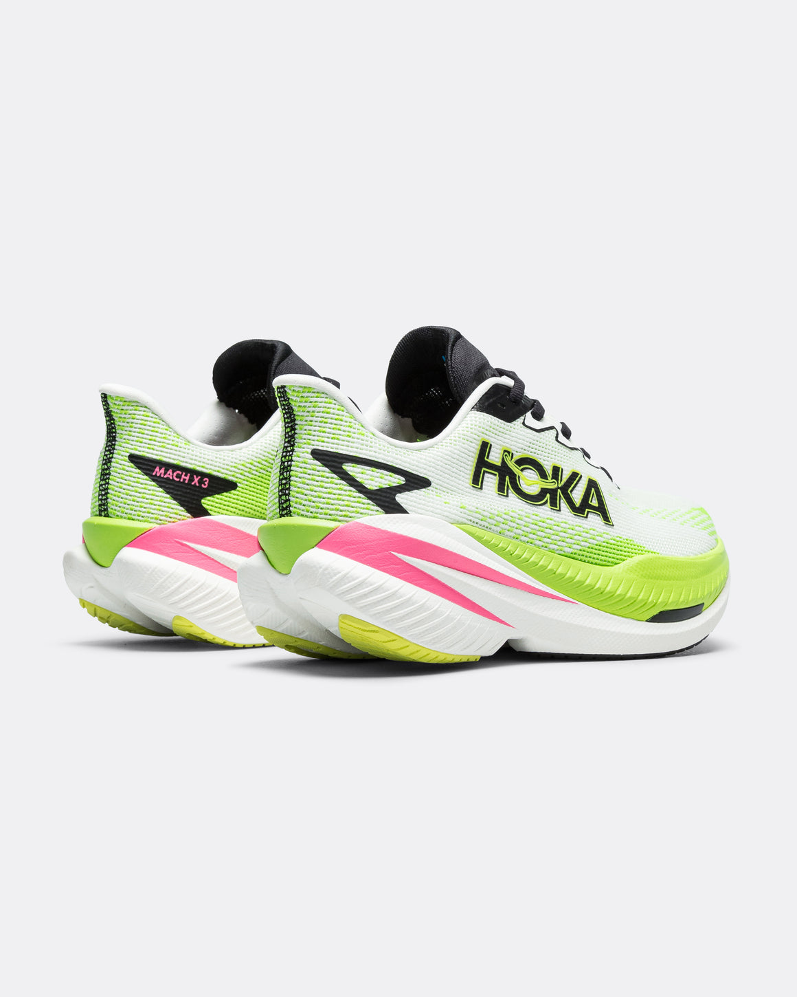 HOKA - Womens Mach X 3 - White/Neon Lime - Up There Athletics
