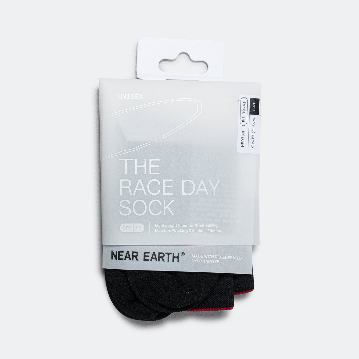 Near Earth - The Race Day Sock Crew - Black - Up There Athletics