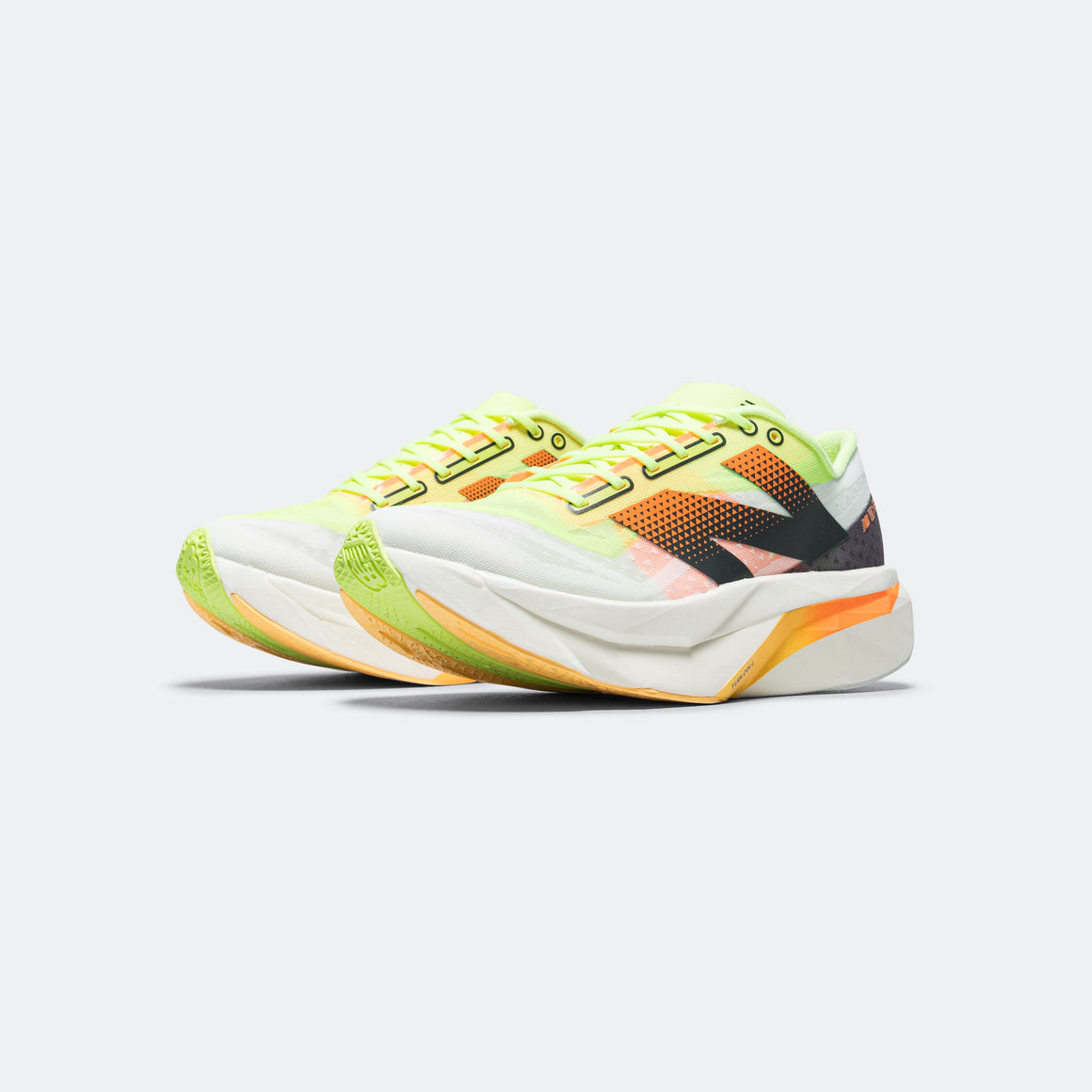 Womens FuelCell SuperComp Elite v4 - White/Bleached Lime Glo-Hot Mango