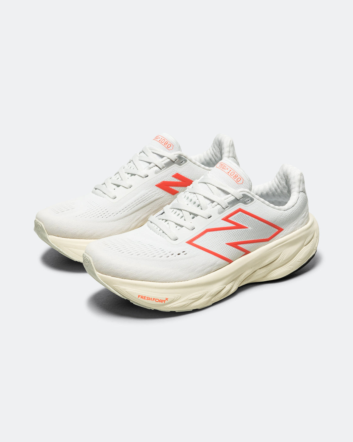New Balance - Womens Fresh Foam 1080v14 - White/Angora-Urgent Red - Up There Athletics