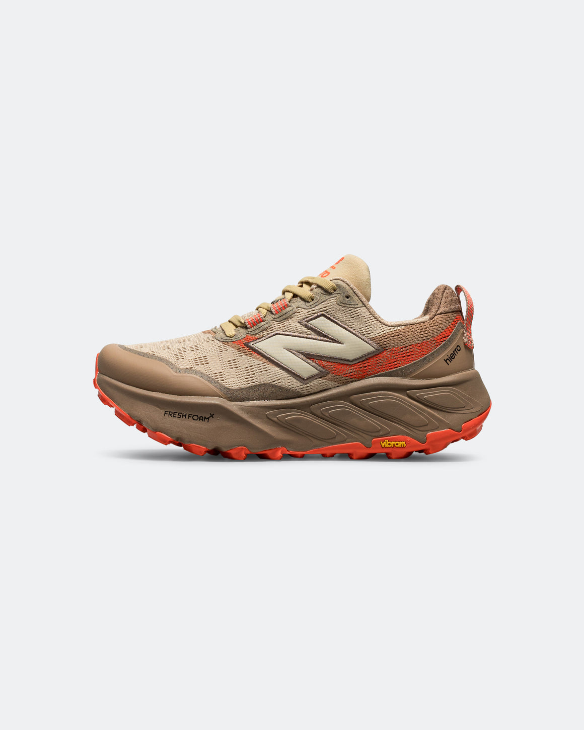 New Balance - Womens Fresh Foam X Hierro v9 - Desert Clay/Flat Taupe-Urgent Red - Up There Athletics