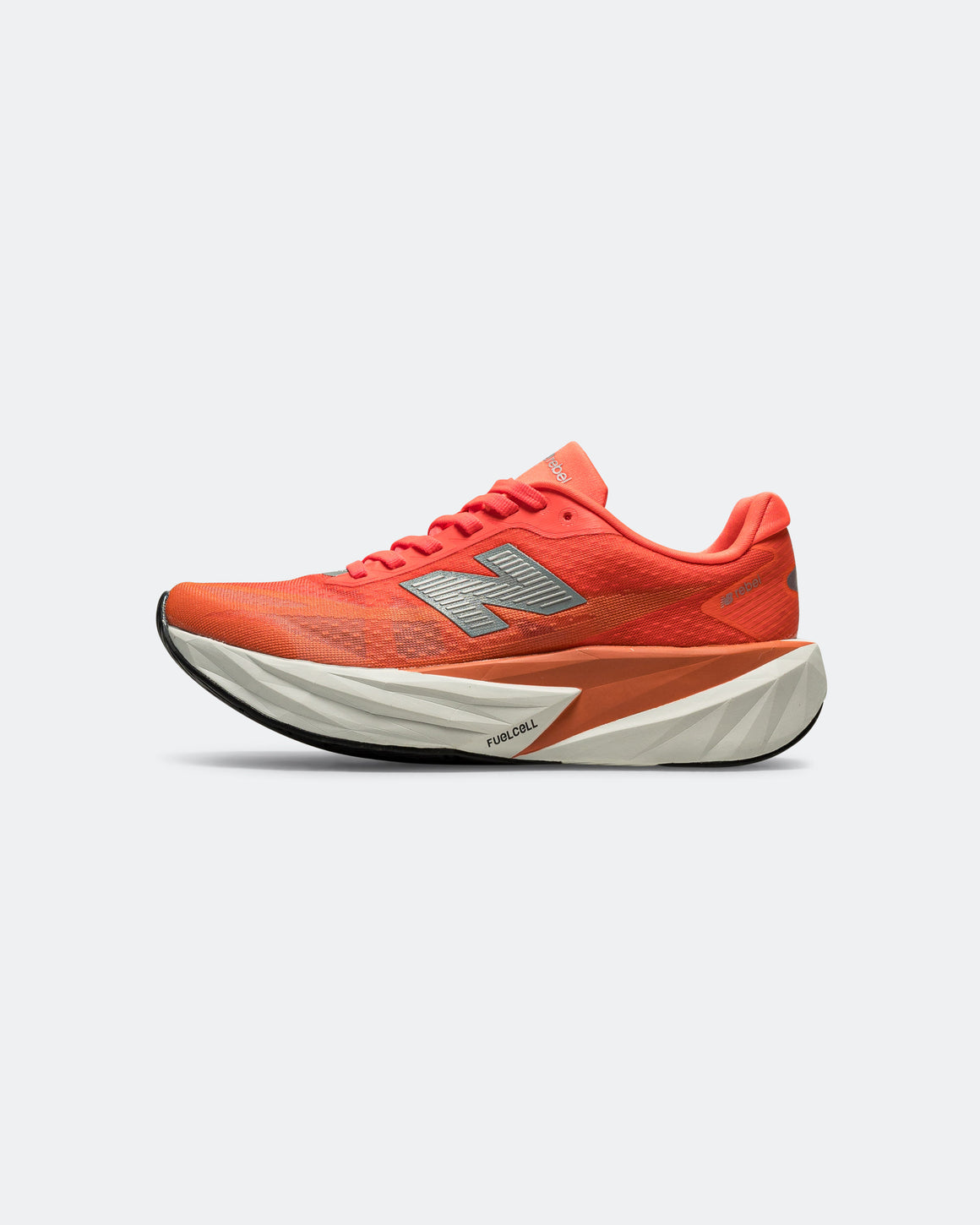 New Balance - Womens FuelCell Rebel v5 - Urgent Red/White-Silver Metallic - Up There Athletics
