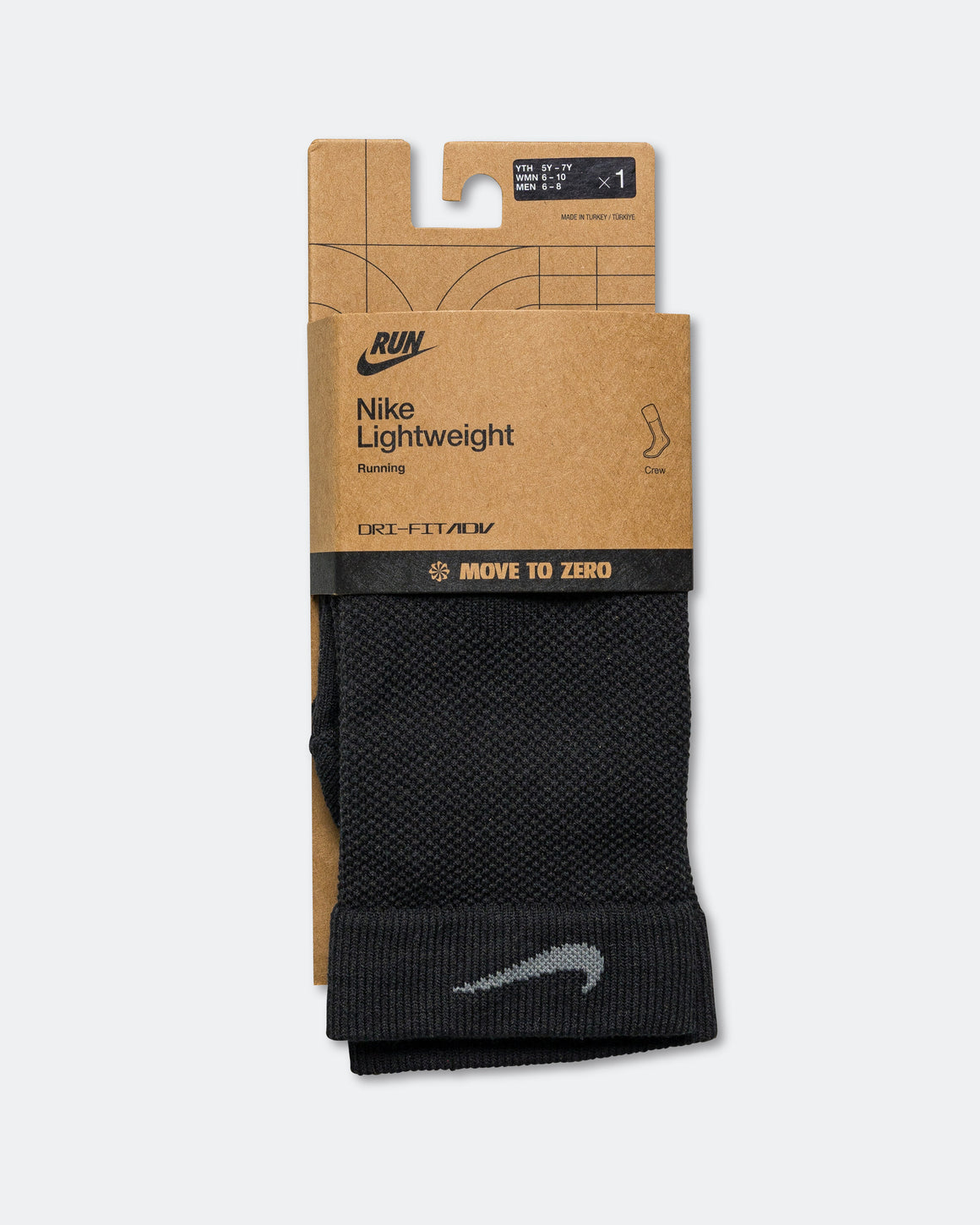 Nike - Fast Lightweight Crew Sock - Black/Dk Smoke Grey-Smoke Grey - Up There Athletics