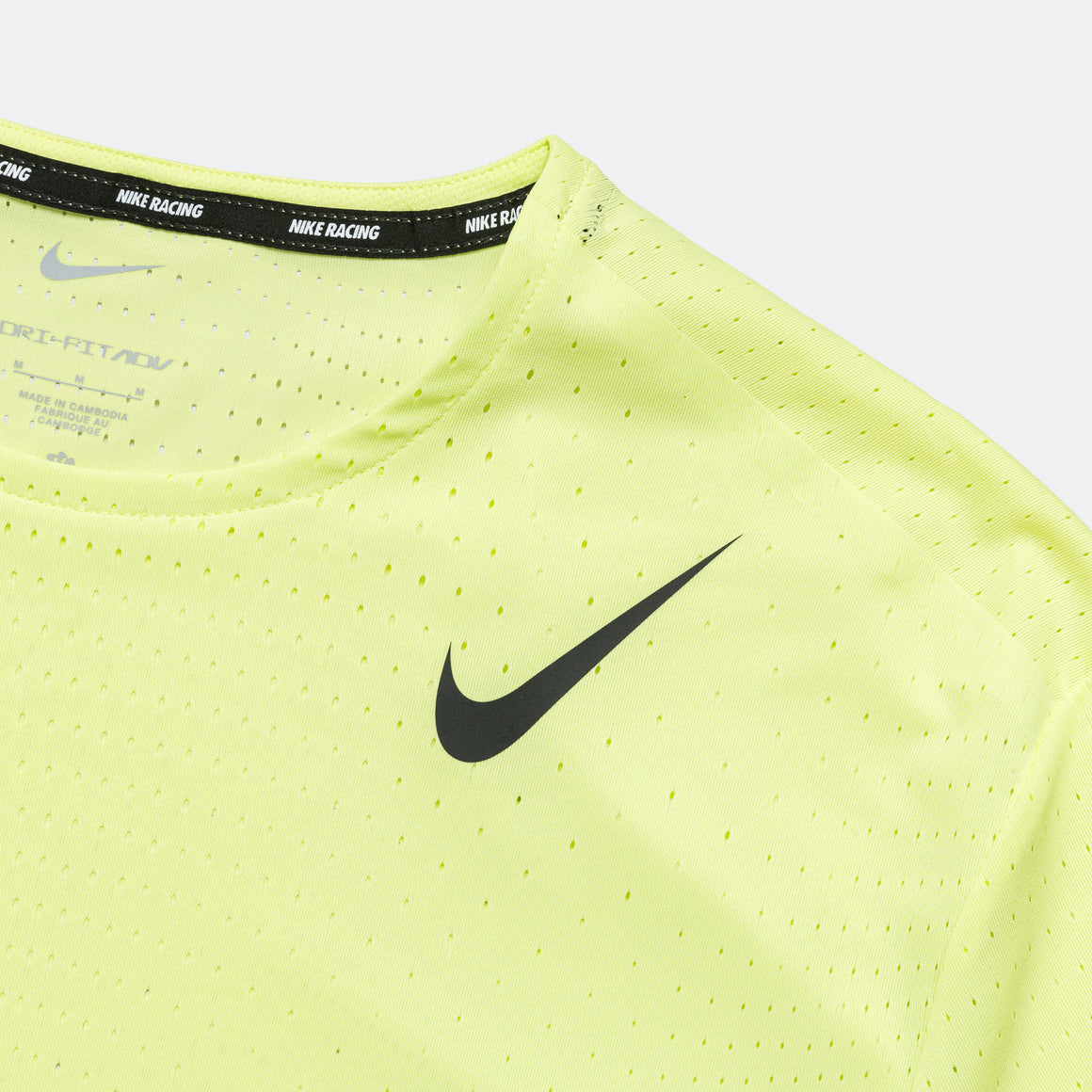 Nike - Mens Dri-FIT ADV Short-Sleeve Running Top - Light Lemon Twist/Black - Up There Athletics