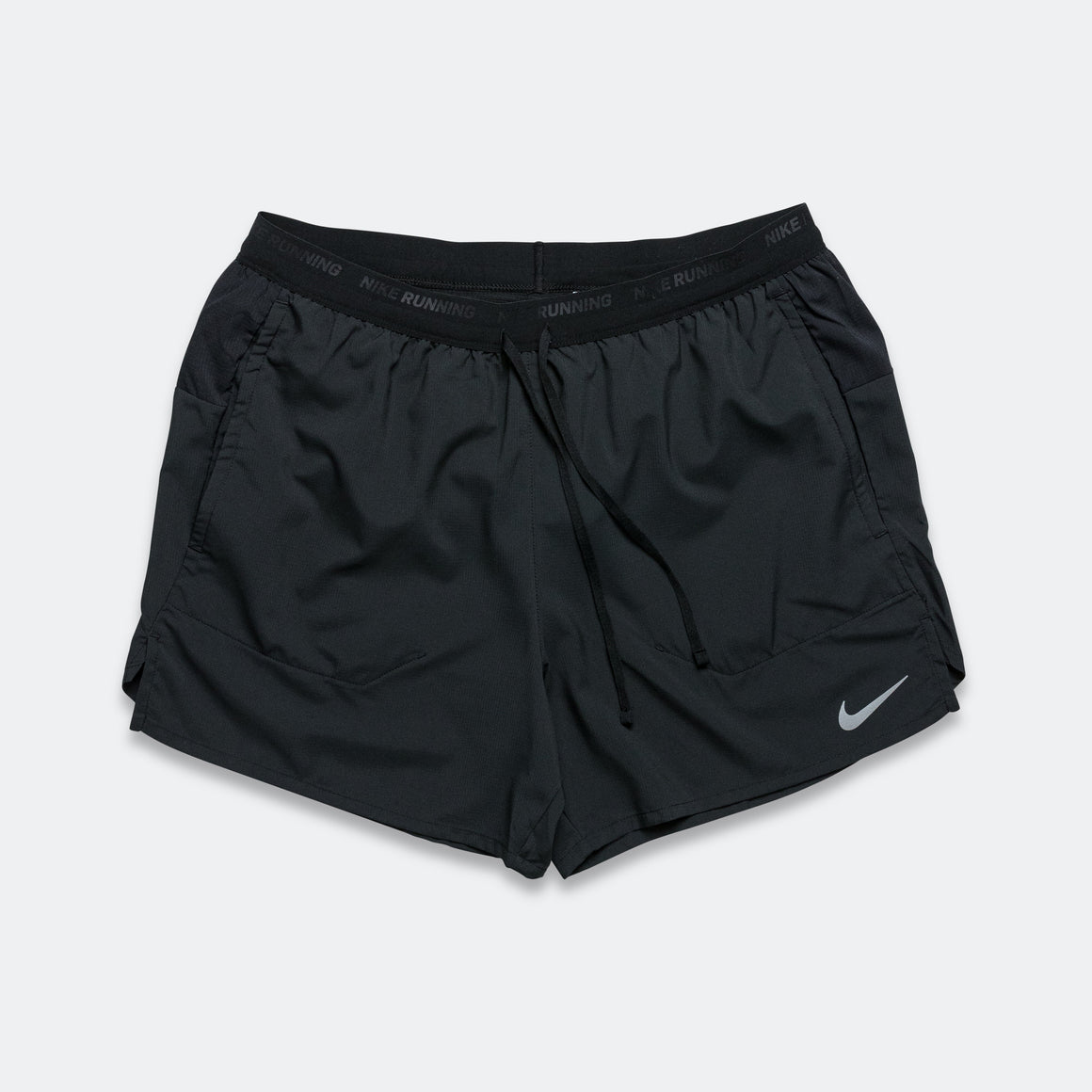 Nike - Mens 5in Brief Lined Running Shorts - Black/Black-Reflective Silver - Up There Athletics