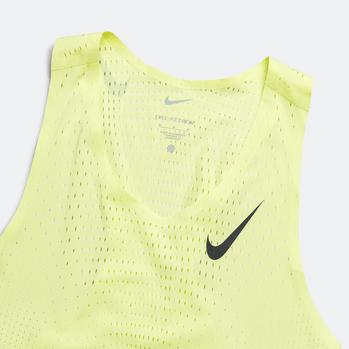 Nike - Mens Dri-FIT ADV Aeroswift Singlet - Lt Lemon Twist/Black - Up There Athletics