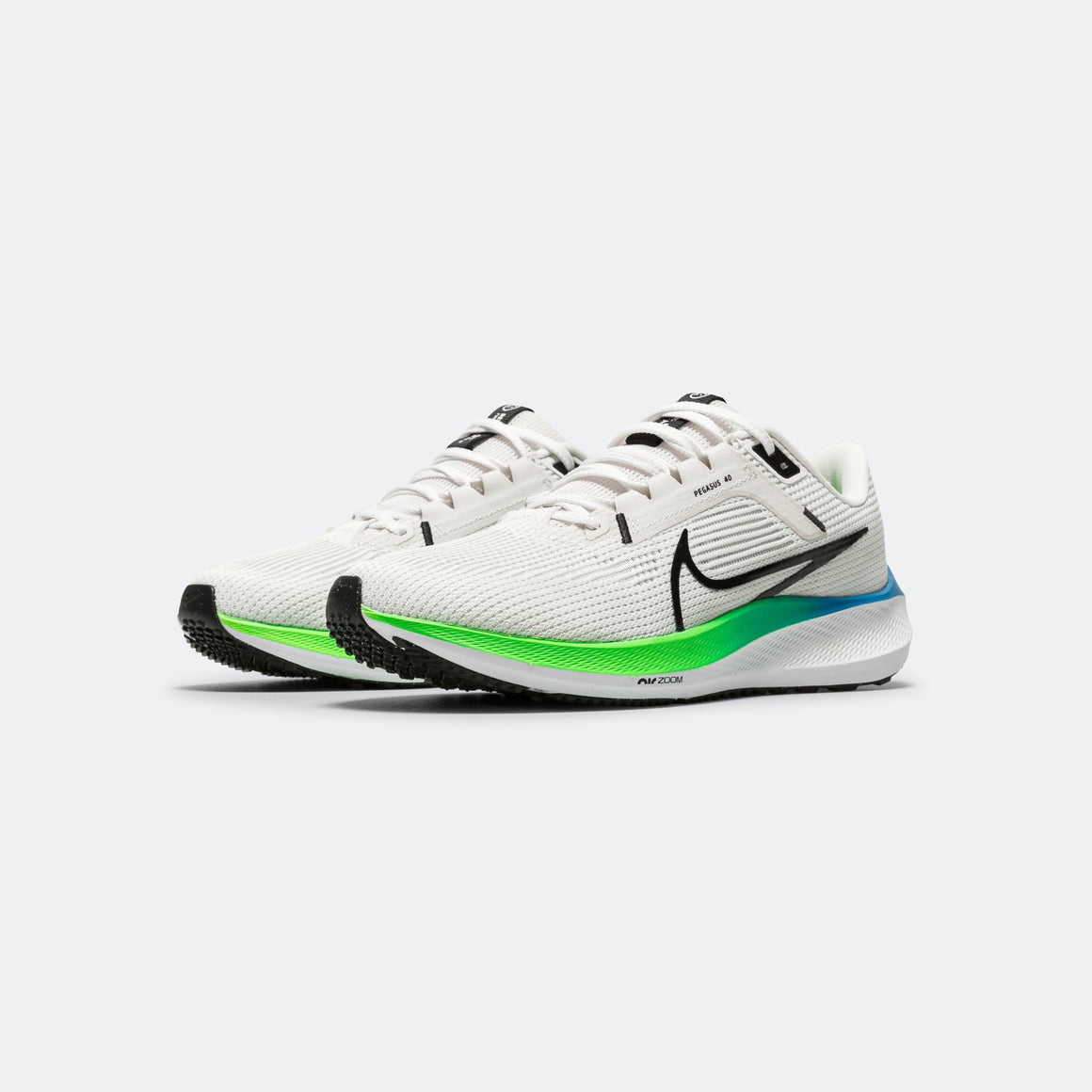 Nike - Mens Pegasus 40 - Platinum Tint/Black-White-Green Strike - Up There Athletics