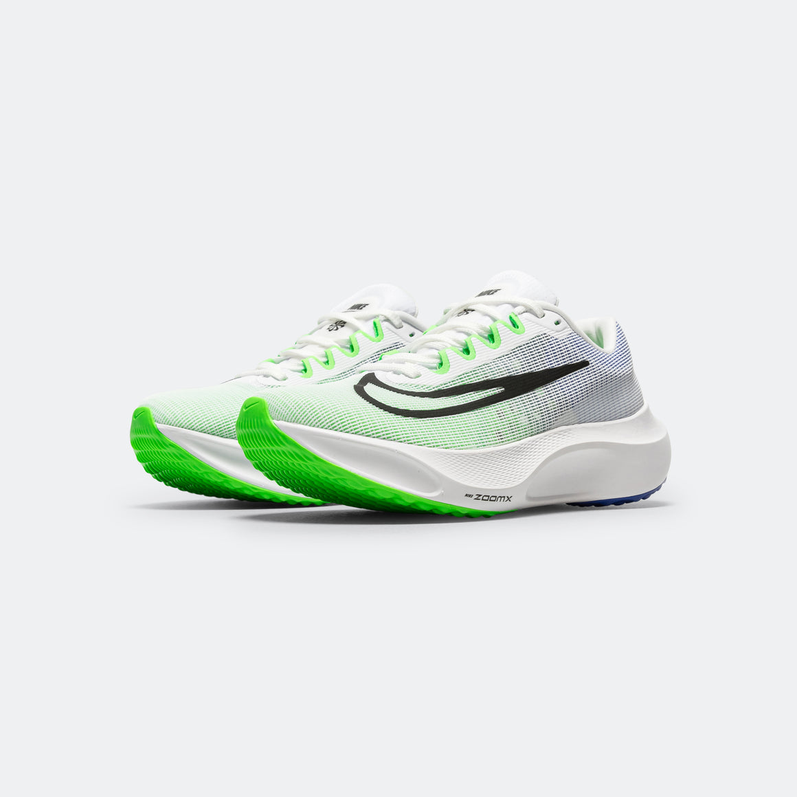 Nike - Mens Zoom Fly 5 - White/Black-Green Strike-Racer Blue - Up There Athletics