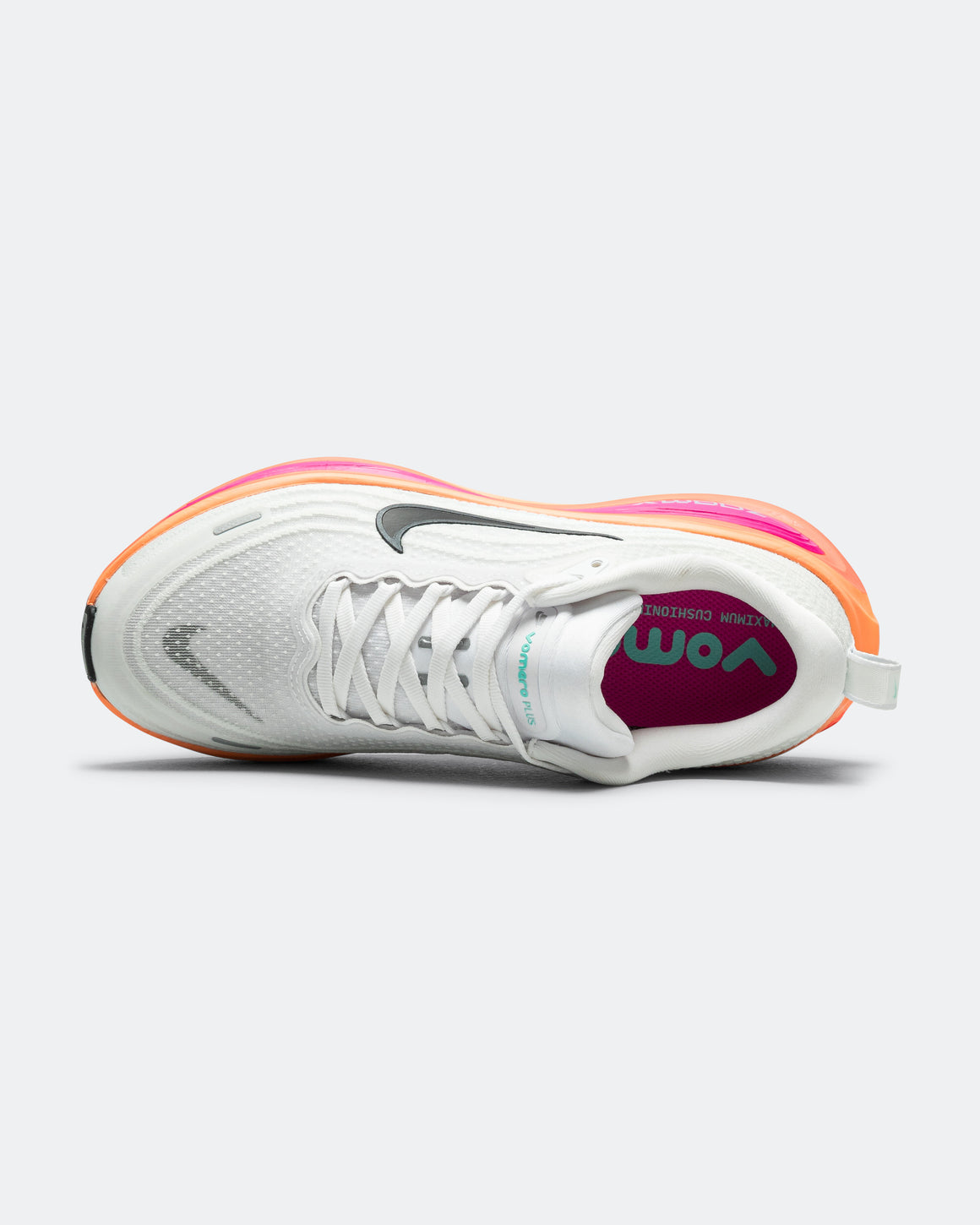 Nike - Womens Vomero Plus - White/Black-Fire Pink-Hyper Crimson - Up There Athletics