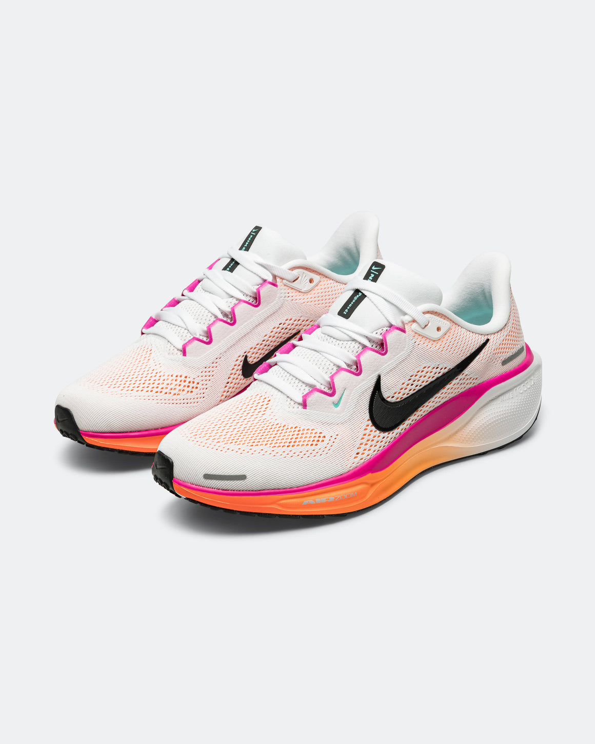Nike - Womens Air Zoom Pegasus 41 - White/Black-Fire-Pink-Orange Pulse - Up There Athletics