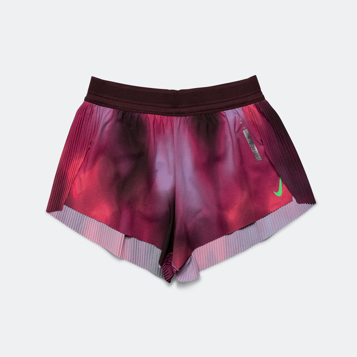 Nike - Womens Dri-FIT ADV Mid-Rise 3' Brief-Lined Shorts 'Faith Kipyegon Breaking4' - Fuchsia/Burgundy-Green Shock - Up There Athletics