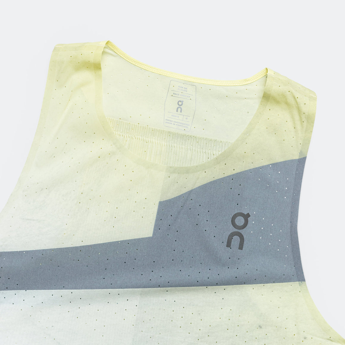 On Running - Mens Race Singlet - Limelight/Glacier - Up There Athletics