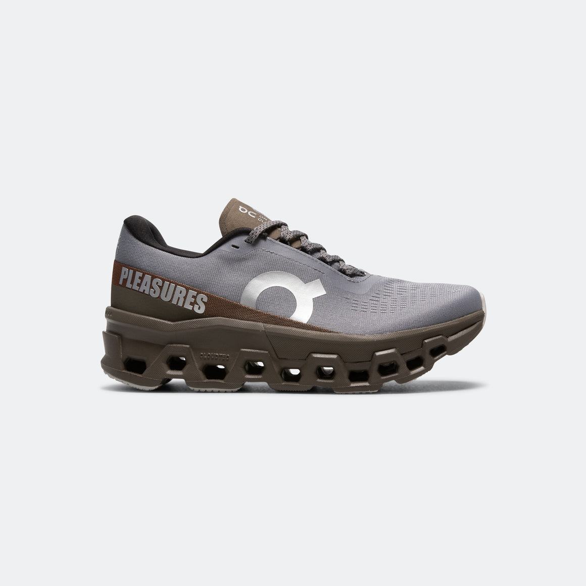 On Running - Mens Cloudmonster 2 x Pleasures x The Loop - Mist/Olive - Up There Athletics