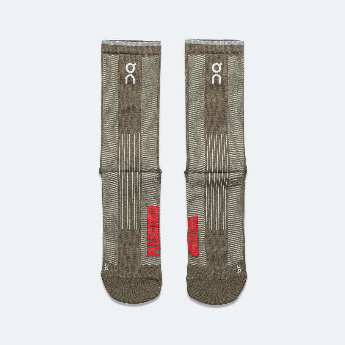 On Running - Socks x Pleasures x The Loop - Olive - Up There Athletics