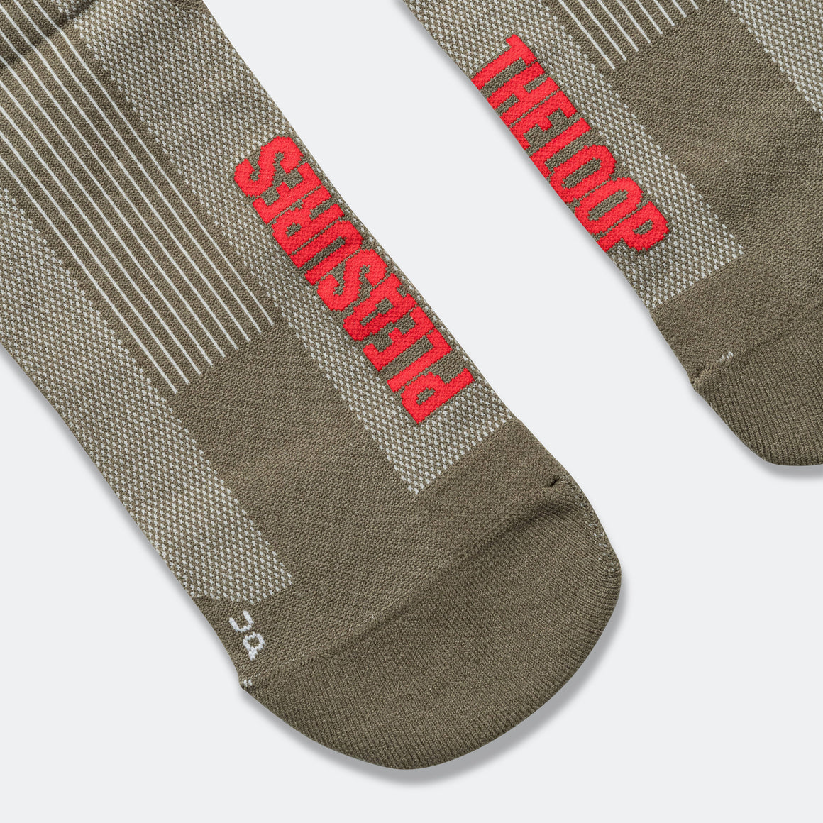 On Running - Socks x Pleasures x The Loop - Olive - Up There Athletics