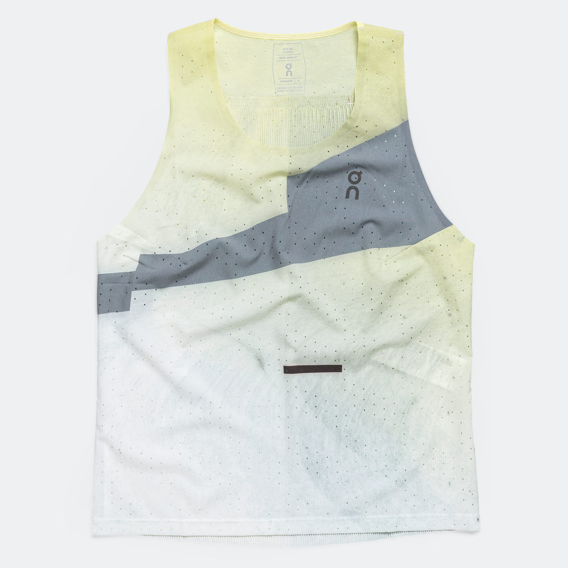 On Running - Womens Race Singlet - Limelight/Glacier - Up There Athletics