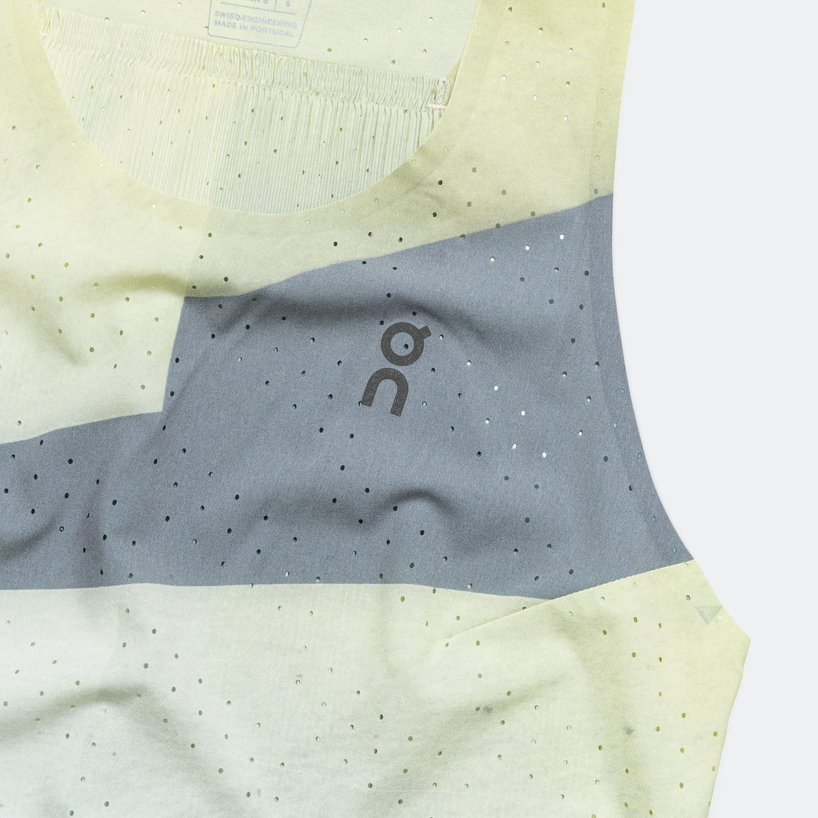 On Running - Womens Race Singlet - Limelight/Glacier - Up There Athletics