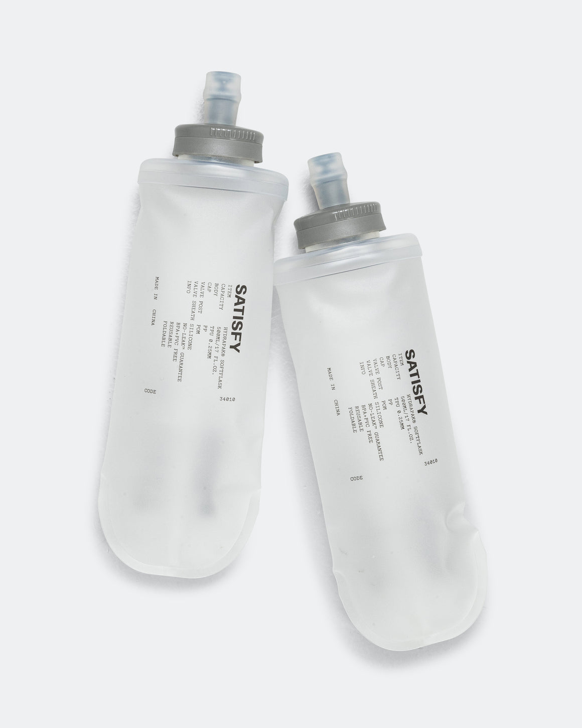 Satisfy - HydraPak Soft Flask 500ml - Transparent - Up There Athletics