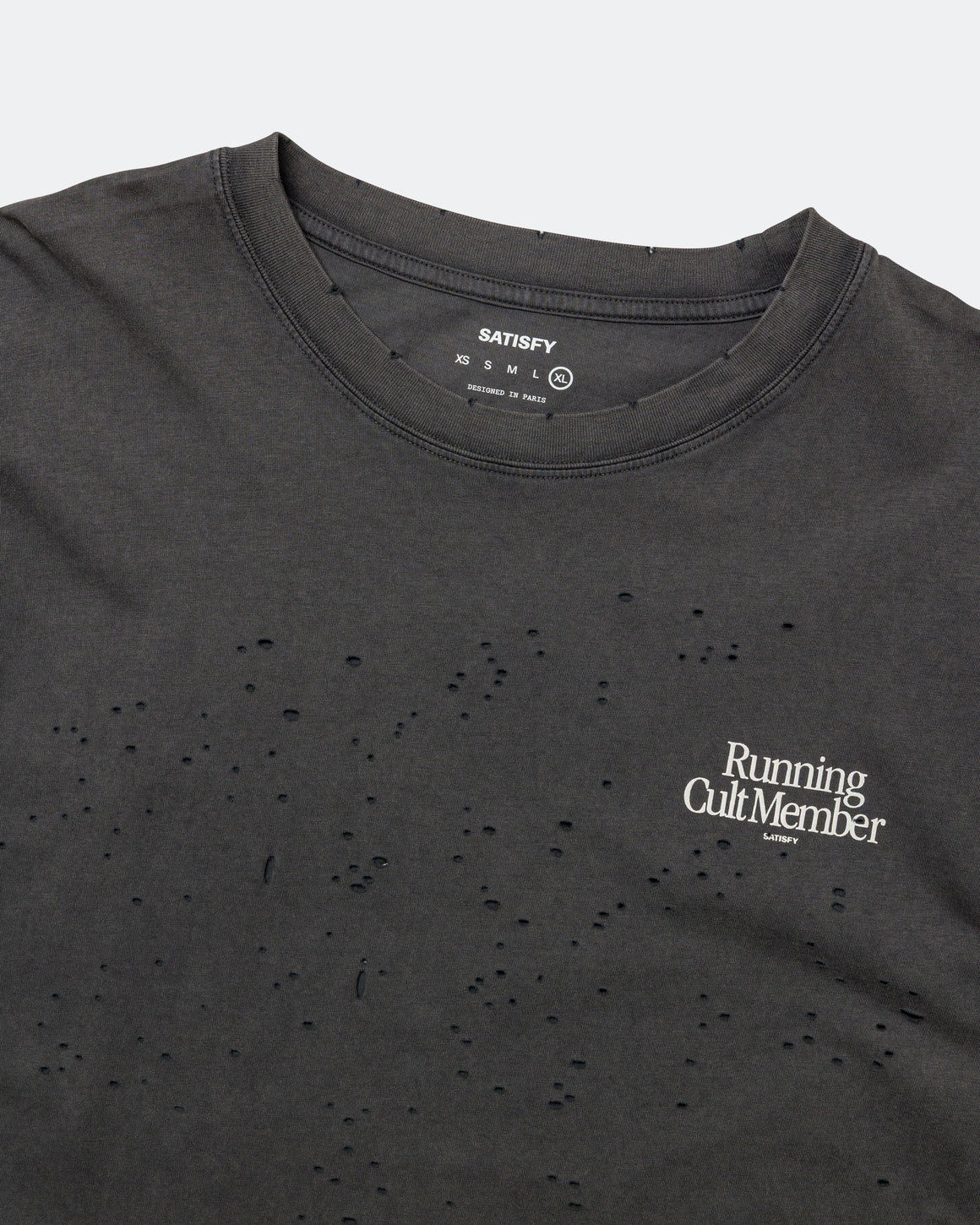 Satisfy - MothTech 'Running Cult Member' T-Shirt - Aged Black - Up There Athletics
