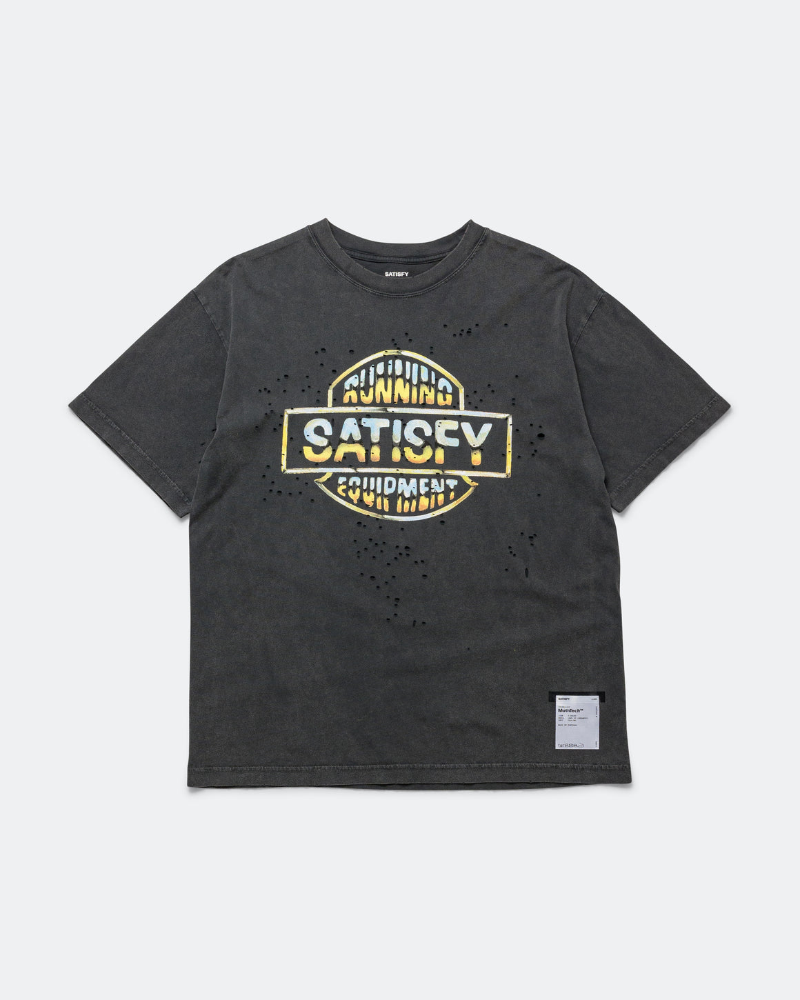 Satisfy - MothTech 'Running Equipment' T-Shirt - Aged Black - Up There Athletics