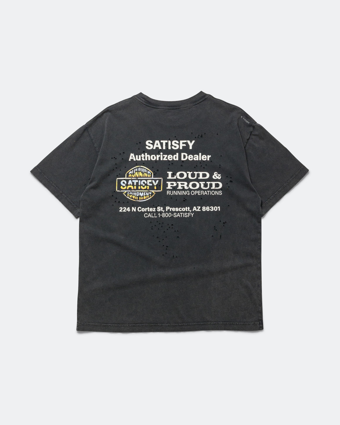 Satisfy - MothTech 'Running Equipment' T-Shirt - Aged Black - Up There Athletics