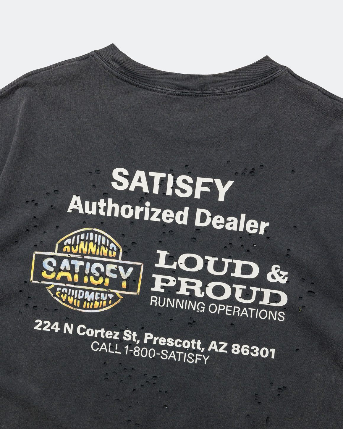 Satisfy - MothTech 'Running Equipment' T-Shirt - Aged Black - Up There Athletics