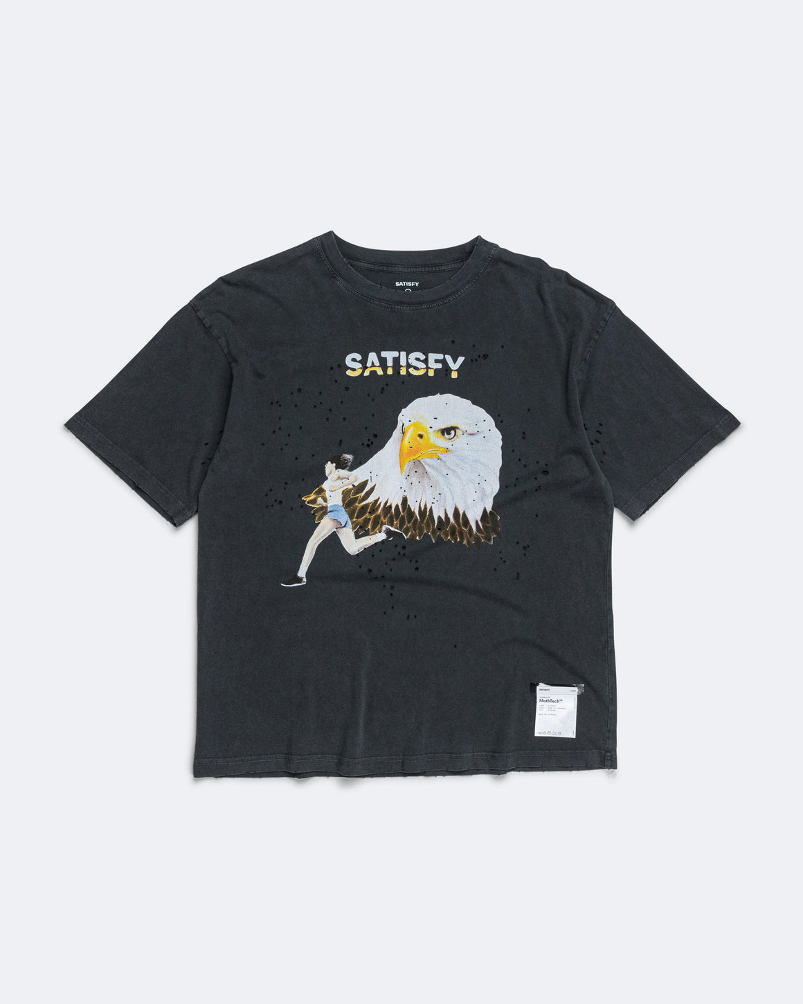 Satisfy - MothTech 'Eagle' T-Shirt - Aged Black - Up There Athletics