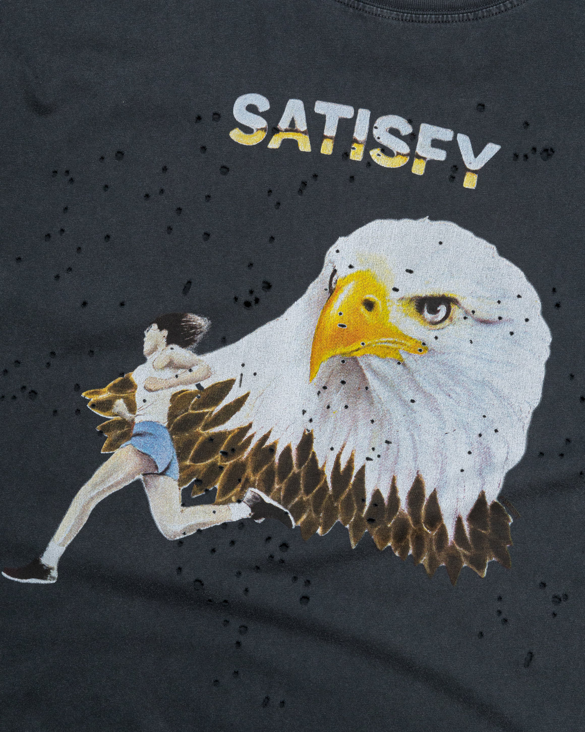 Satisfy - MothTech 'Eagle' T-Shirt - Aged Black - Up There Athletics