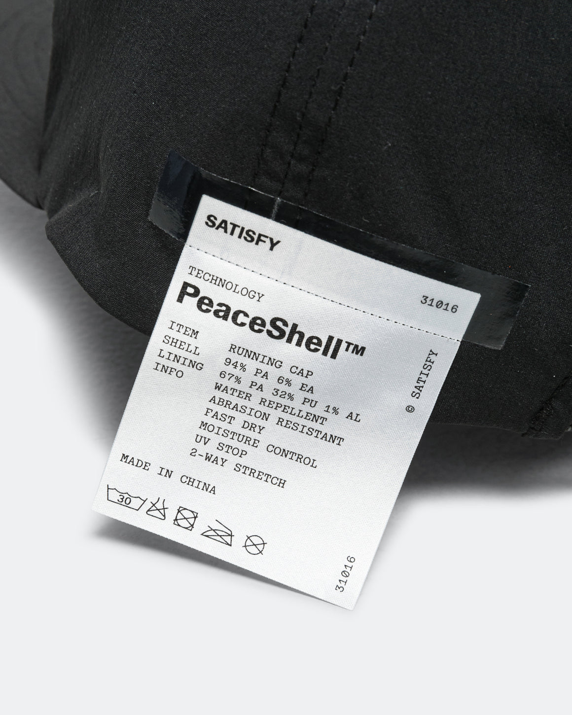 Satisfy - PeaceShell Running Cap - Black - Up There Athletics