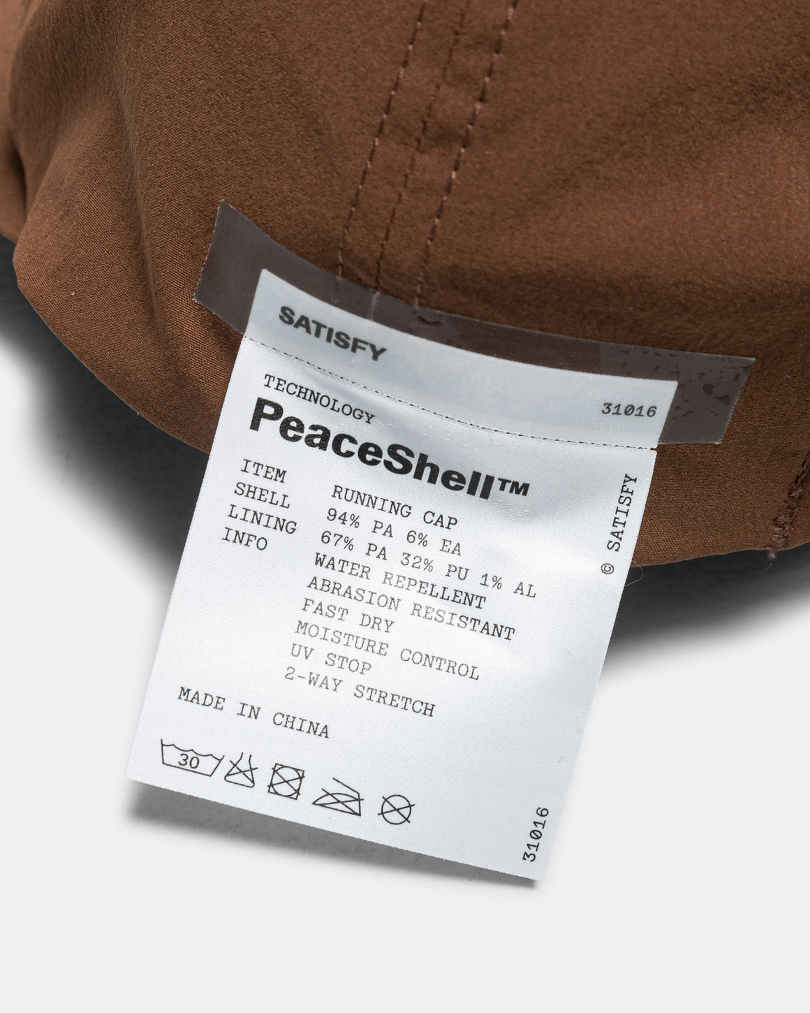 Satisfy - PeaceShell Running Cap - Brown - Up There Athletics