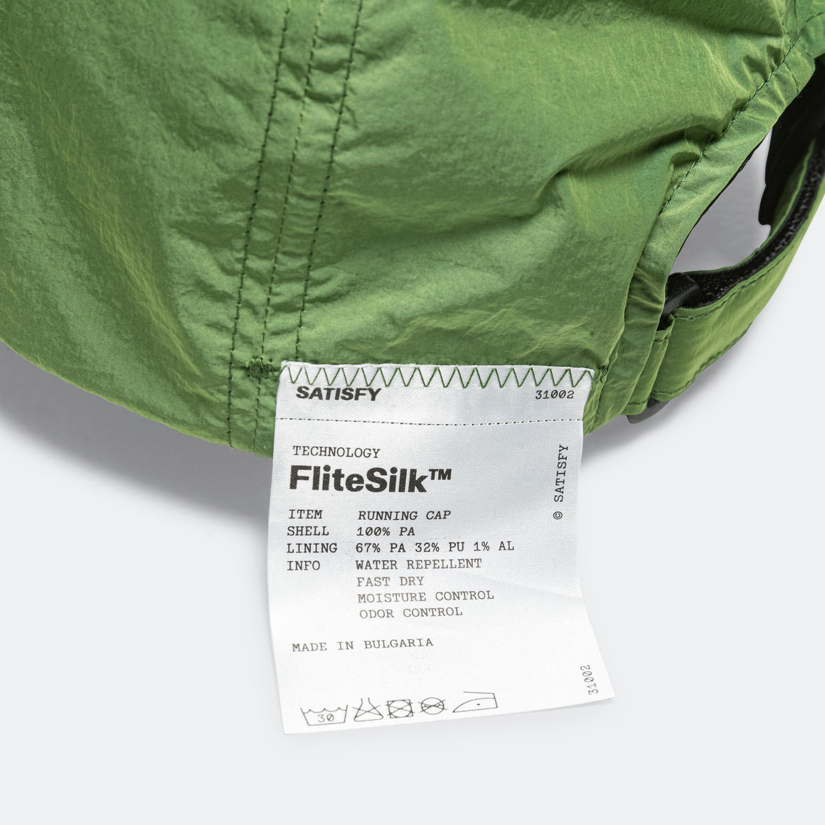 Satisfy - FliteSilk Running Cap - Green - Up There Athletics