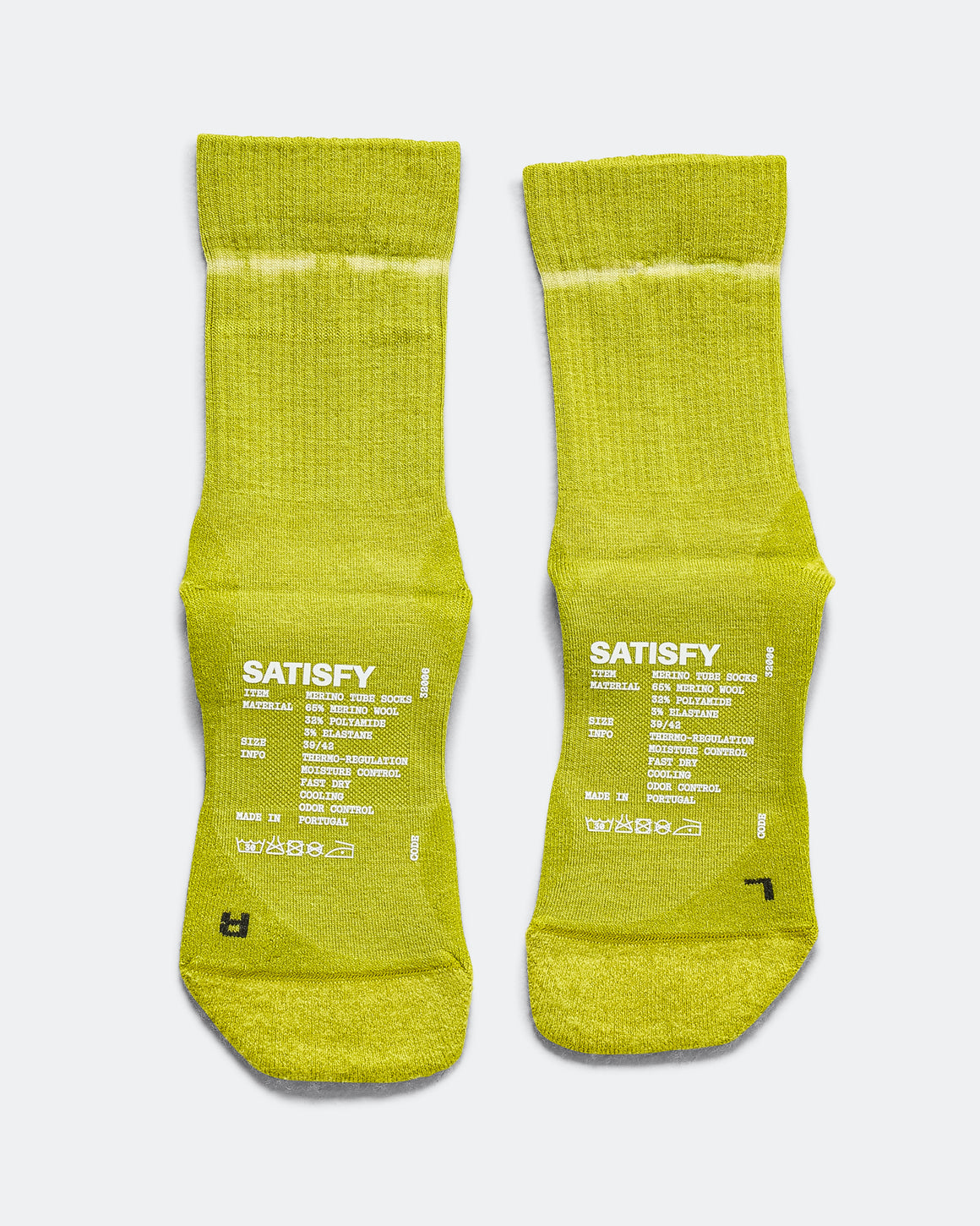 Satisfy - Merino Nylon Tube Socks - Tie-Dye Grenoble Green - Up There Athletics