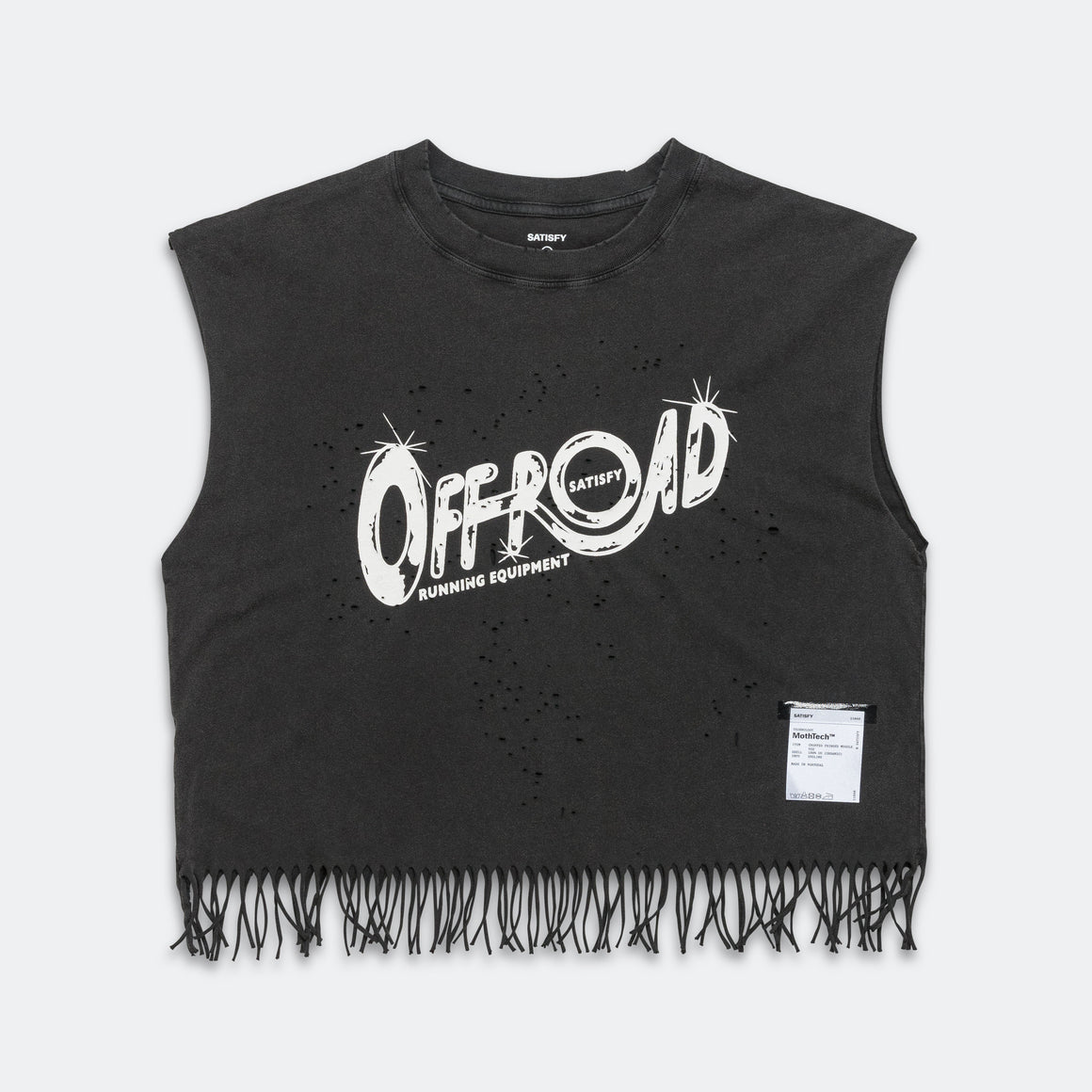 Satisfy - MothTech 'Off Road' Cropped Fringed Muscle Tee - Up There Athletics