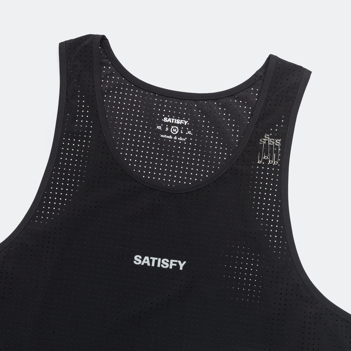 Satisfy - Space-O Singlet - Black - Up There Athletics