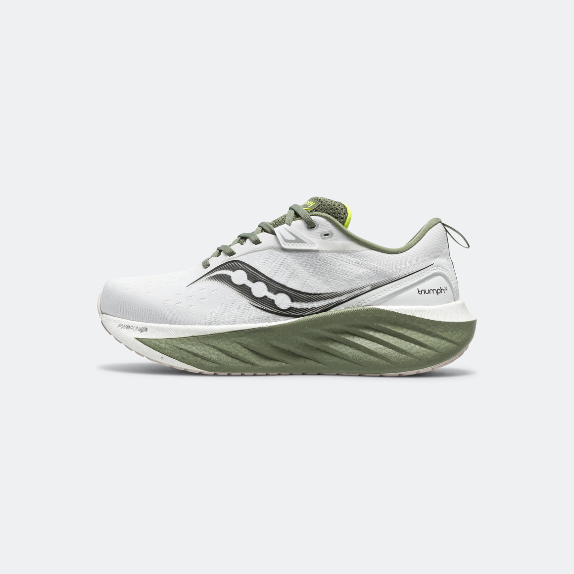Saucony - Mens Triumph 22 - White/Olivine - Up There Athletics