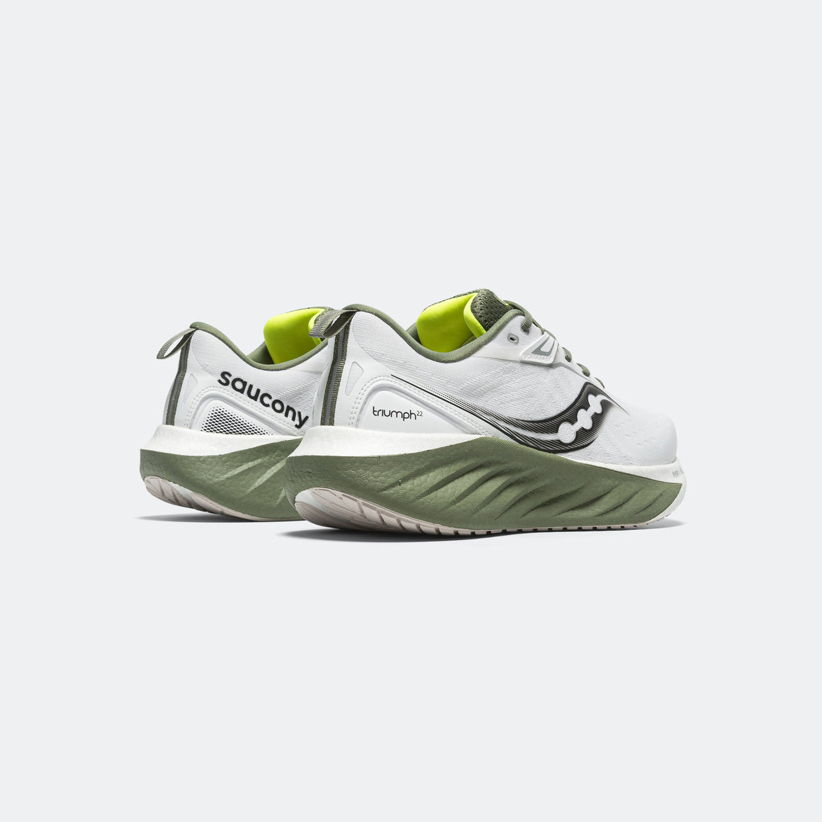 Saucony - Mens Triumph 22 - White/Olivine - Up There Athletics