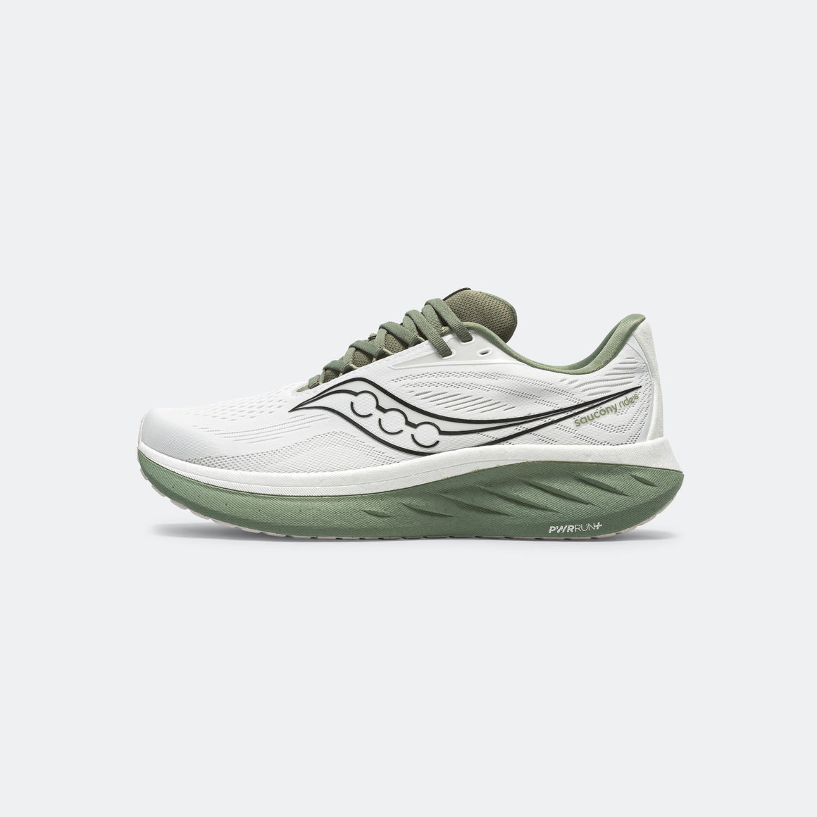 Saucony - Mens Ride 18 - White/Olivine - Up There Athletics