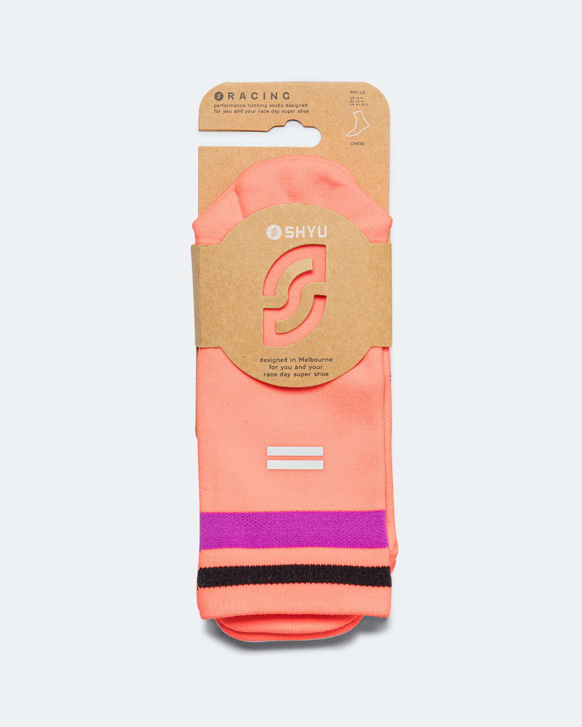 Shyu - Half Crew Racing Socks - Taiyo/Purple-Black - Up There Athletics