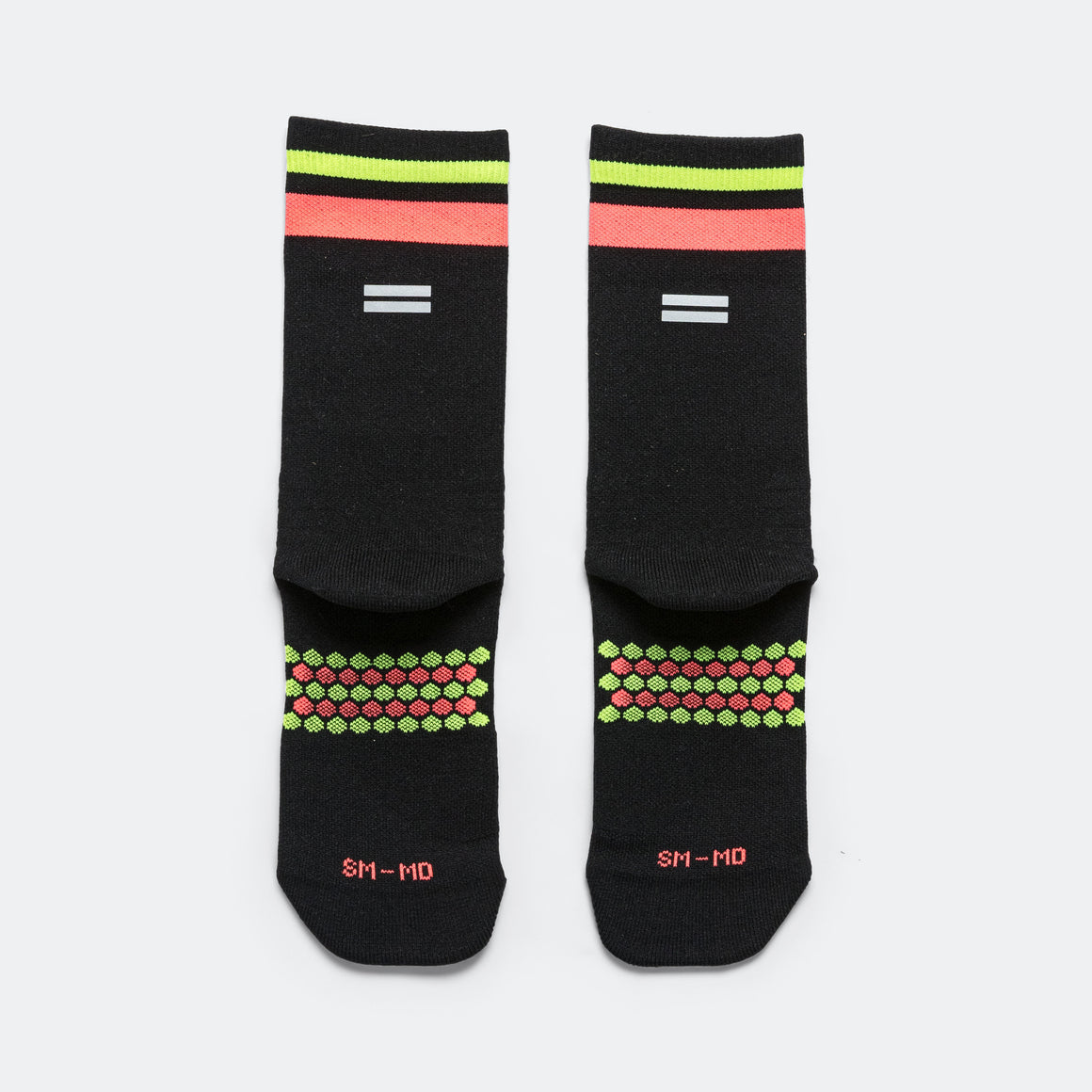 Shyu - Half Crew Racing Socks - Black/Red-Neon - Up There Athletics