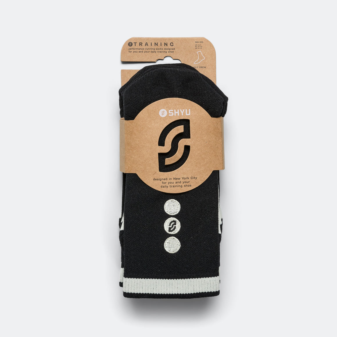 Shyu - Half Crew Training Socks 3 Pack - Black - Up There Athletics