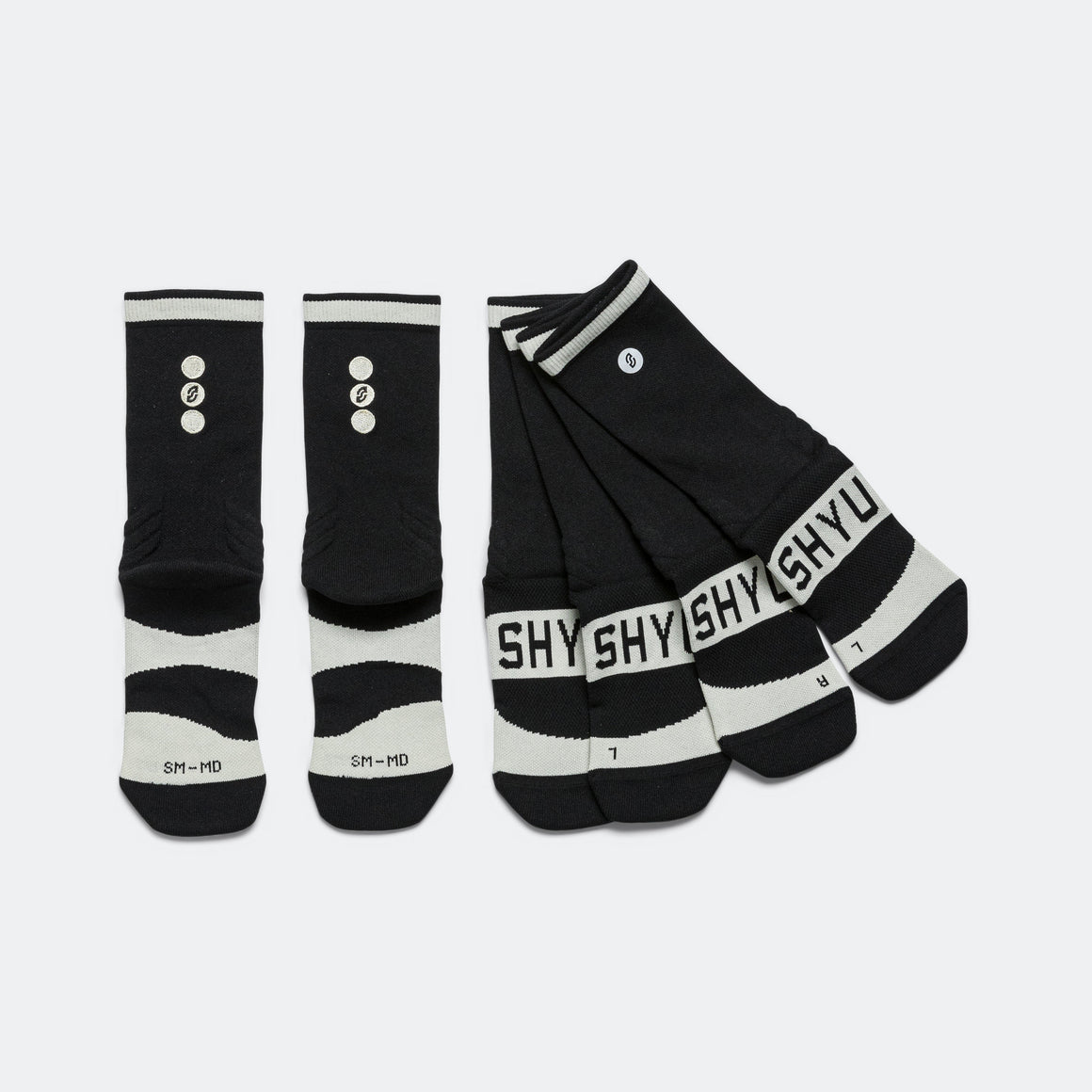Shyu - Half Crew Training Socks 3 Pack - Black - Up There Athletics
