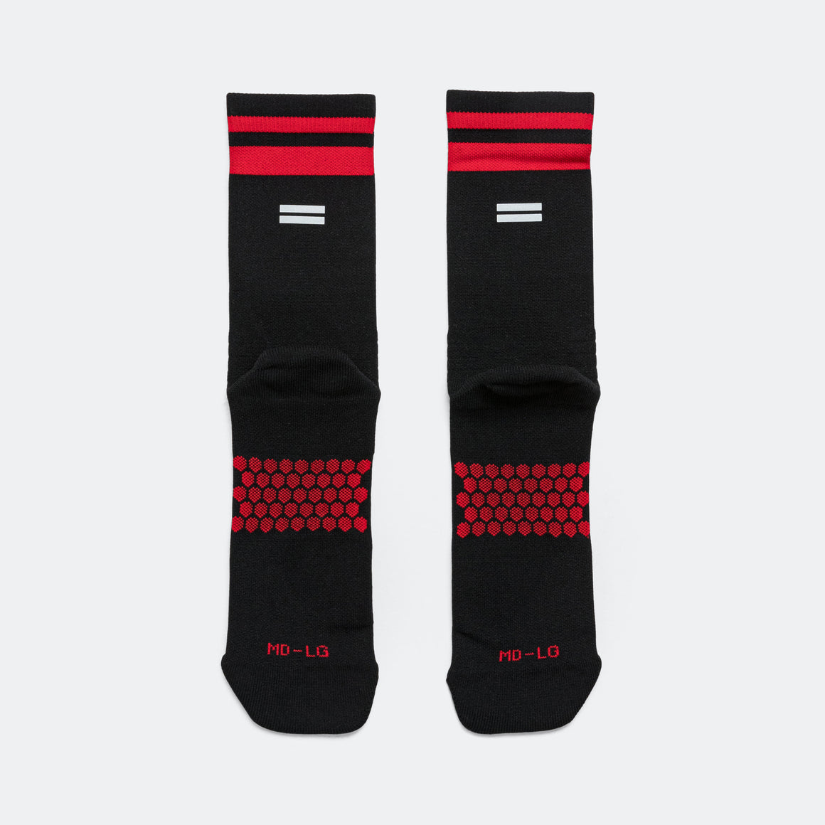 Shyu - Half Crew Racing Socks - Black/Red-Red - Up There Athletics