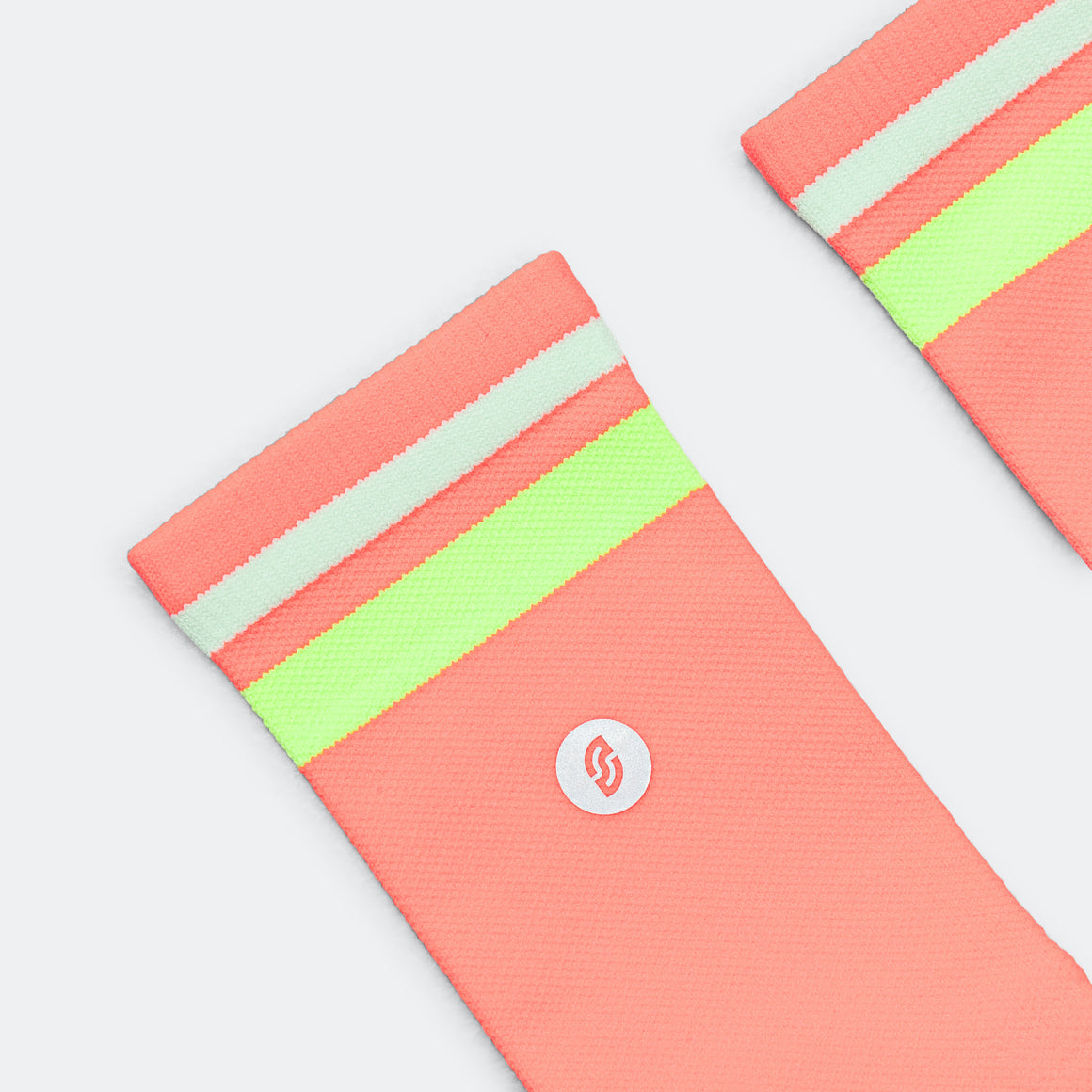Shyu - Half Crew Racing Socks - Crimson/Lime-Powder - Up There Athletics